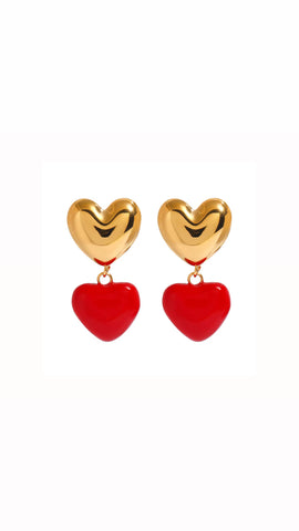 LR - Dripping Hearts Puffy Earrings